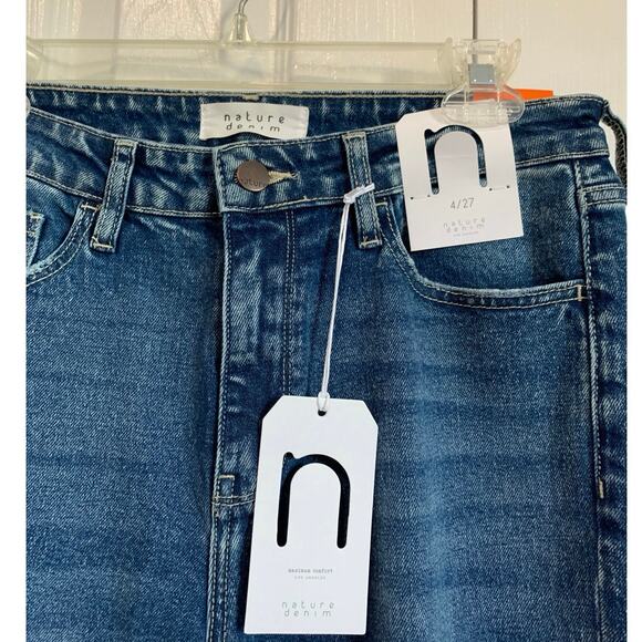Nature Denim NWT high rise cuffed distressed mom jeans 4/27 - Picture 6 of 10
